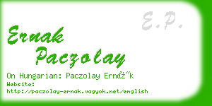 ernak paczolay business card